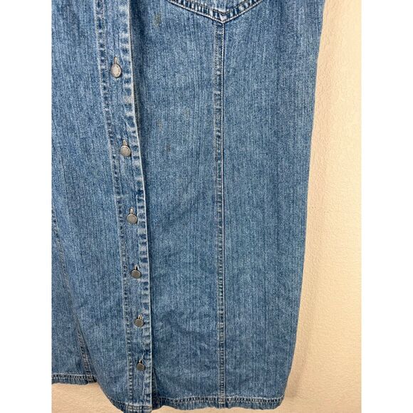New York Jeans Sleeveless Denim Dress With Button-Front & Pockets Sz 12 - Picture 5 of 14